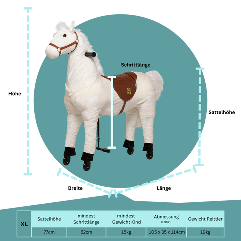 Lenkbares Reittier - Pferd Snowy - neues 2025er Modell!
