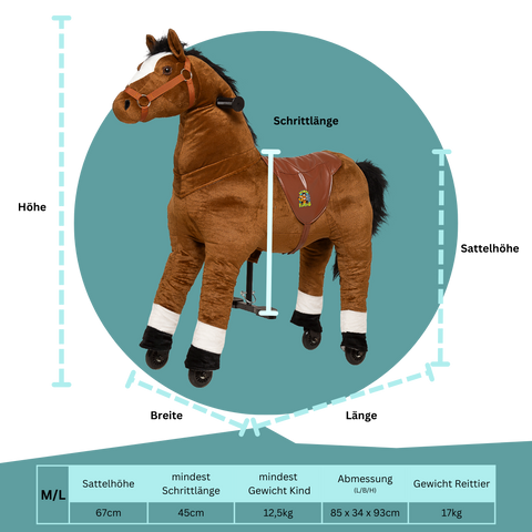 Lenkbares Reittier - Pferd Amadeus - neues 2025er Modell!