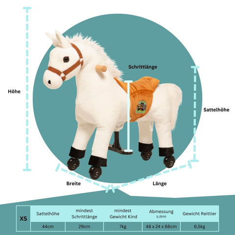 Lenkbares Reittier - Pferd Snowy - neues 2025er Modell!